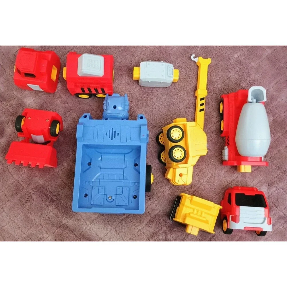 Magnetic Transforming Construction Vehicle Toy Lot Replacement Parts With Sound